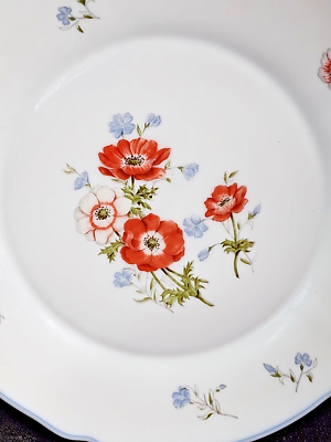 Grand Plat Rond Vintage Arcopal - Décor Roses - 29 Cm