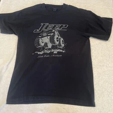 Vintage Jeep Silver Lake, MI Single Stitch Black T-shirt Size Large