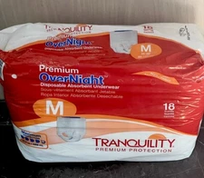 MEDIUM-QTY 18 /Tranquility Premium Overnight Pull-On Underwear Diaper Max Absorb