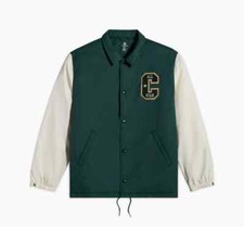 CONVERSE Retro Color Blocked Coaches Quilted Lining Varsity Jacket Green White