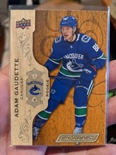 2018-19 Upper Deck Engrained Faux Wood Rookies ADAM GAUDETTE #99 /299 Leafs