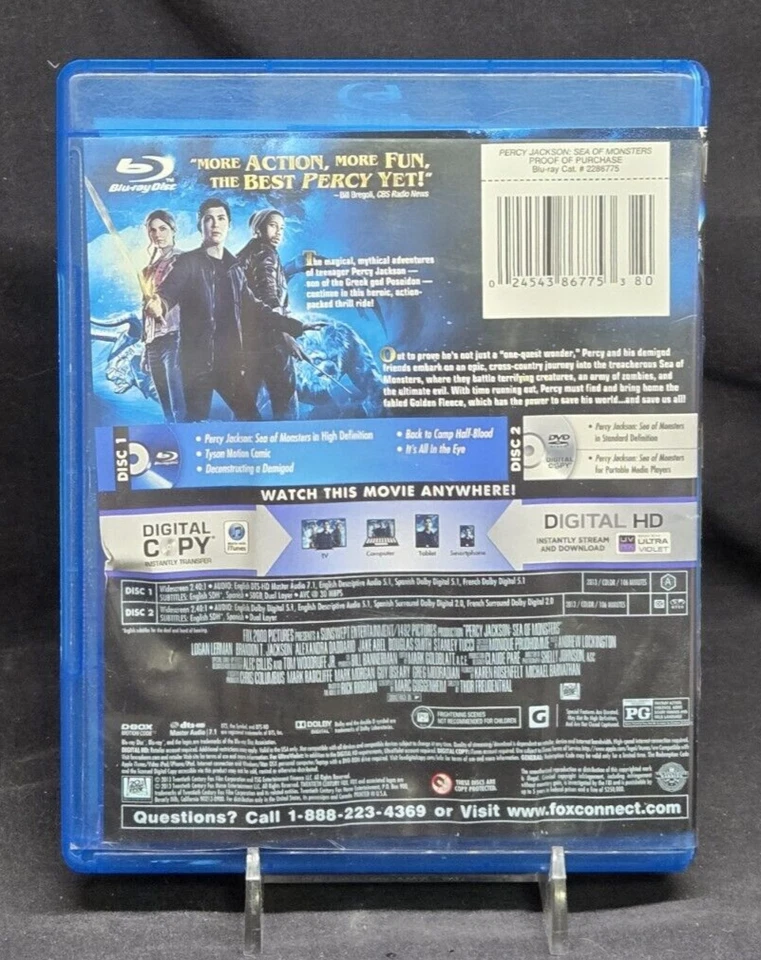 20TH CENTURY FOX - PERCY JACKSON : SEA OF MONSTERS - BLU-RAY & DVD COMBO - 2013 - Image 2 of 2
