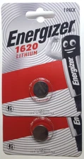 2 PACK ENERGIZER ECR1620 CR1620 Lithium Bat. (GREAT EXP 06/34) FREE SHIP