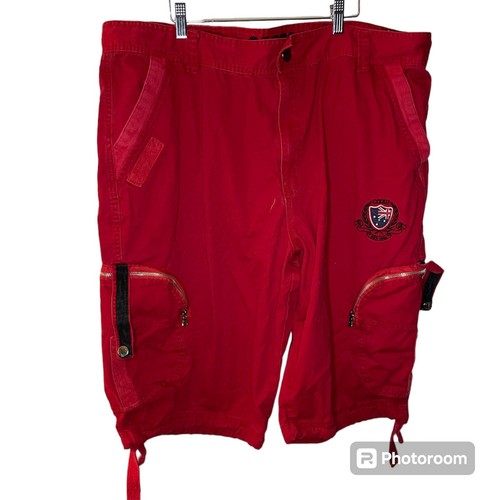 Coogi Cargo Shorts Red Mens Size 44 Baggy Y2K Vtg Australia Streetwear Pockets