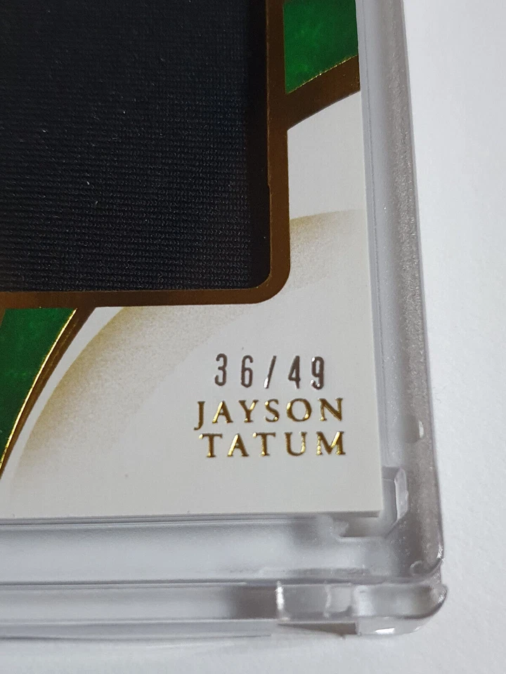 2019 Immaculate Collection Jayson Tatum #PATCH /49 Game Worn Jumbo Jersey - Image 3 of 4