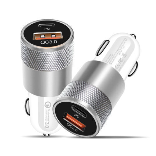 2 Pack Dual Port USB-C Fast Car Charger PD Adapter for iPhone Samsung Android - Picture 23 of 26