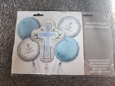 First Communion Balloon Bouquet 5 Pieces  Boy's 