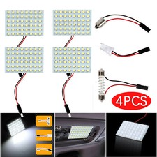 4PCS Super White 48-SMD BA9S 5050 Led Panel Dome Map Interior Light Bulb Lamps