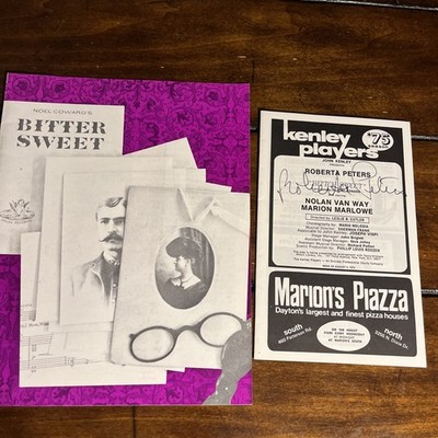 1975 Kenley Players Bitter Sweet Cast Program Starring & Signed Roberta Peters