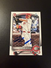 Mason Neville Signed 2025 Bowman Draft 1st RC IP Autograph Reds BD-109