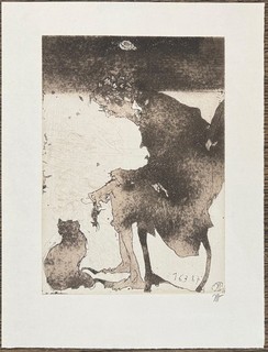 Horst Janssen Morgen Lydia etching 1987 autographed stylus art