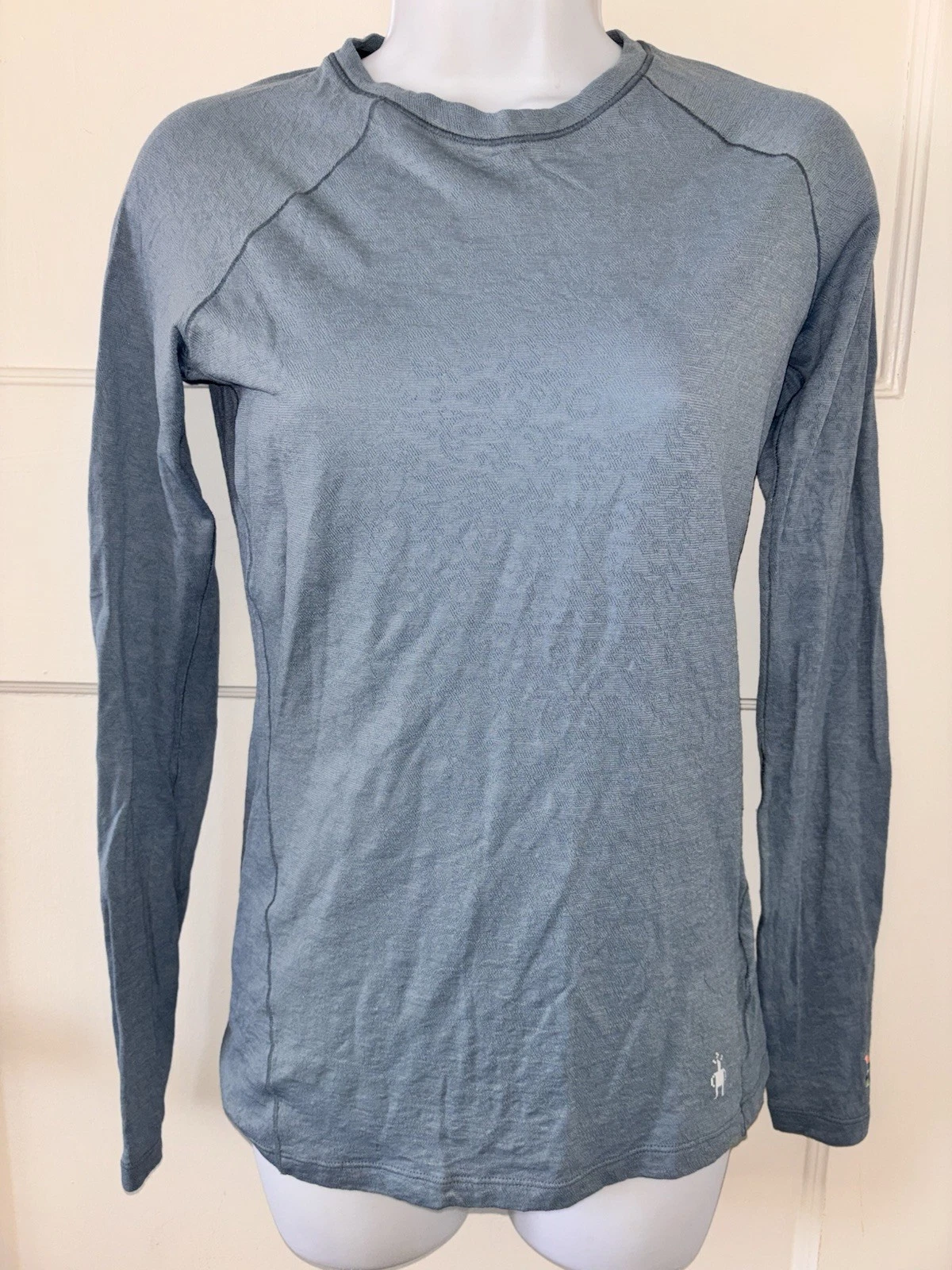 Smartwool Womens Merino 150 Lace Base Layer Top Blue XS Gorpcore Hiking