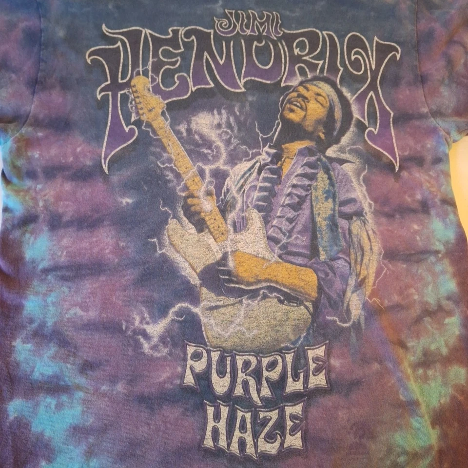 Vintage Tie Dyed Jimi Hendrix T Shirt Men's Medium Rock Guitar Graphic 70s Retro - Image 2 of 4