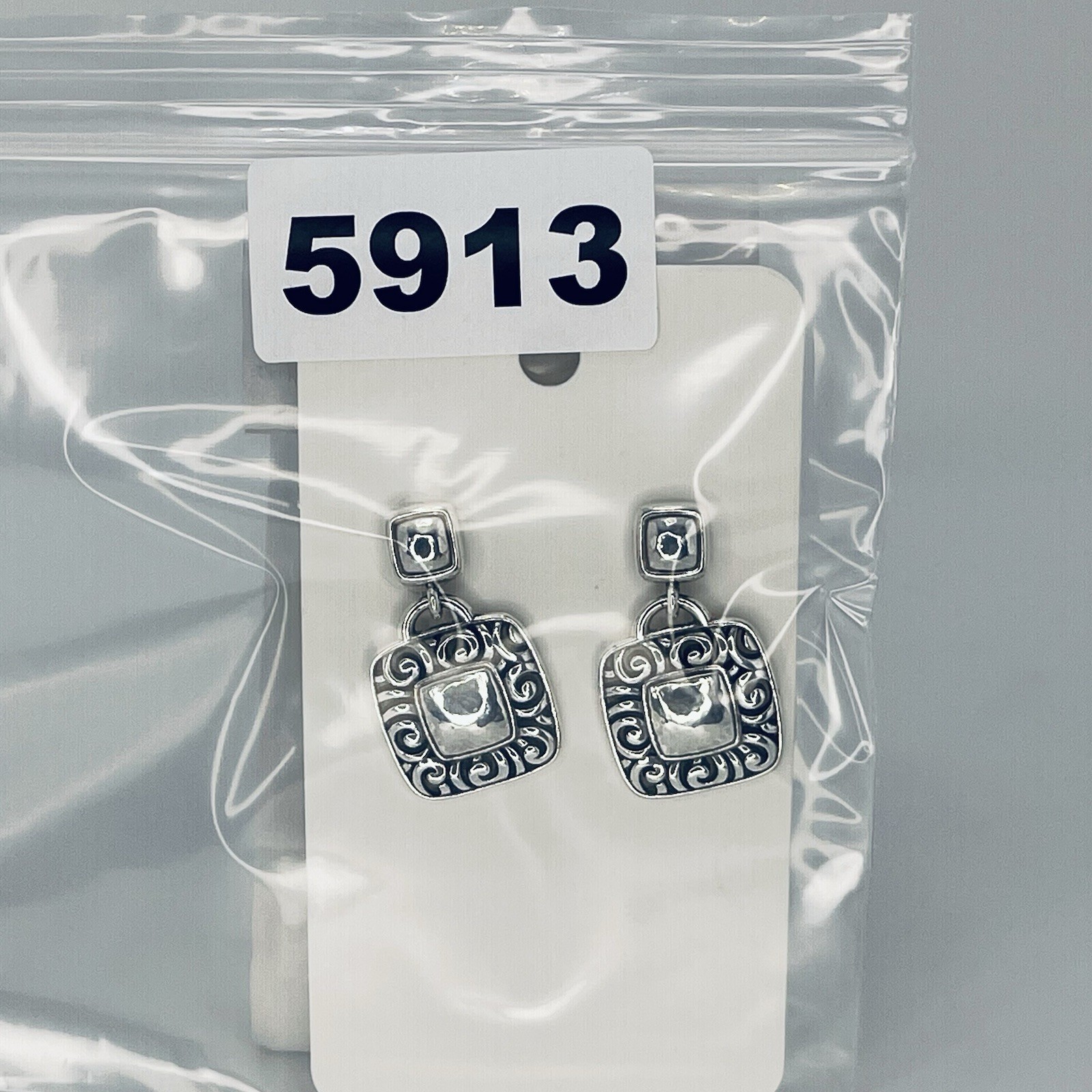 Brighton Barbados Scroll Square Drop Earrings Sil… - image 6