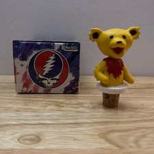 GRATEFUL DEAD Dancing Bear Wine Cork Bottle Stopper - Yellow Body  Head 