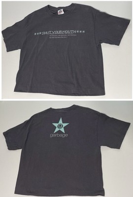 Vintage Y2K Garbage  Shut Your Mouth  Band T Shirt Gray Size Large