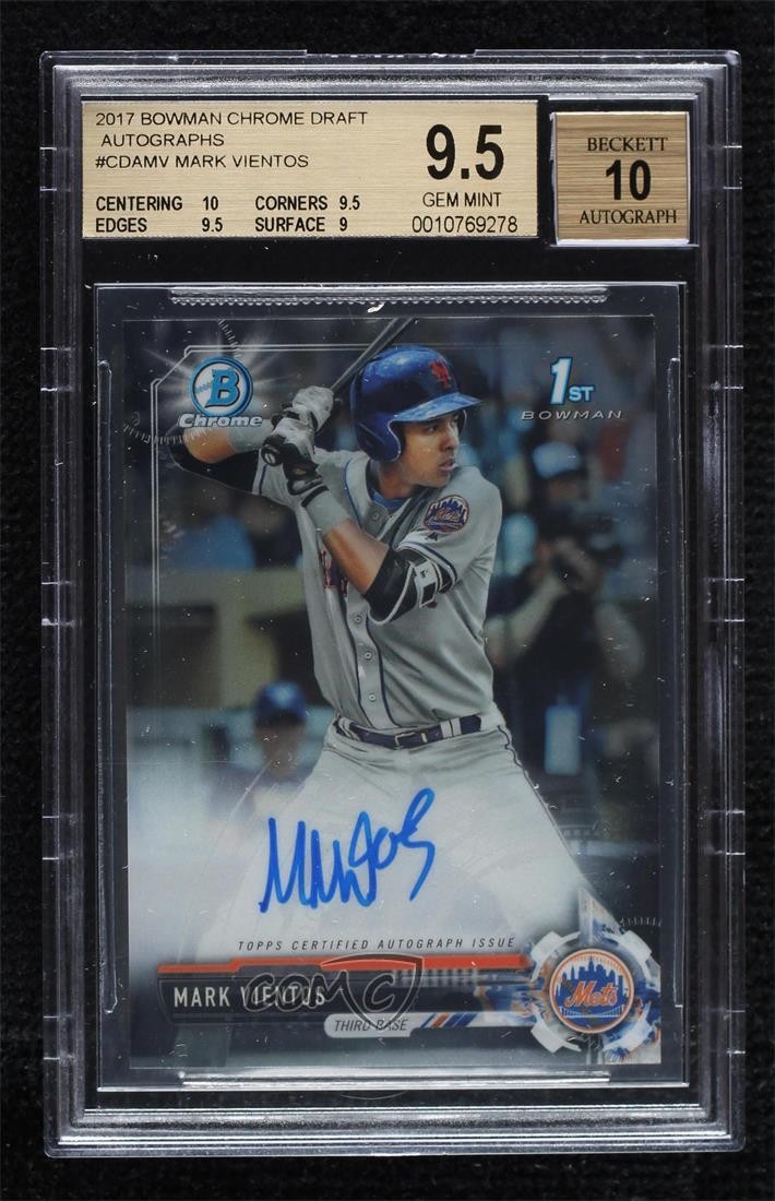 2017 Bowman Draft Chrome Pick Mark Vientos #CDA-MV BGS 9.5 GEM MINT Auto 1q9f