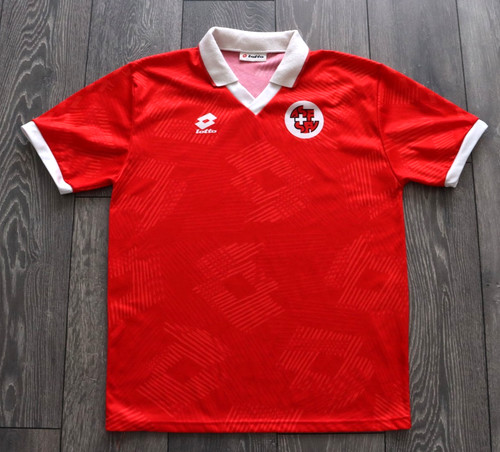 SWITZERLAND NATIONAL TEAM 1992 1993 HOME SHIRT LOTTO JERSEY SOCCER VINTAGE L