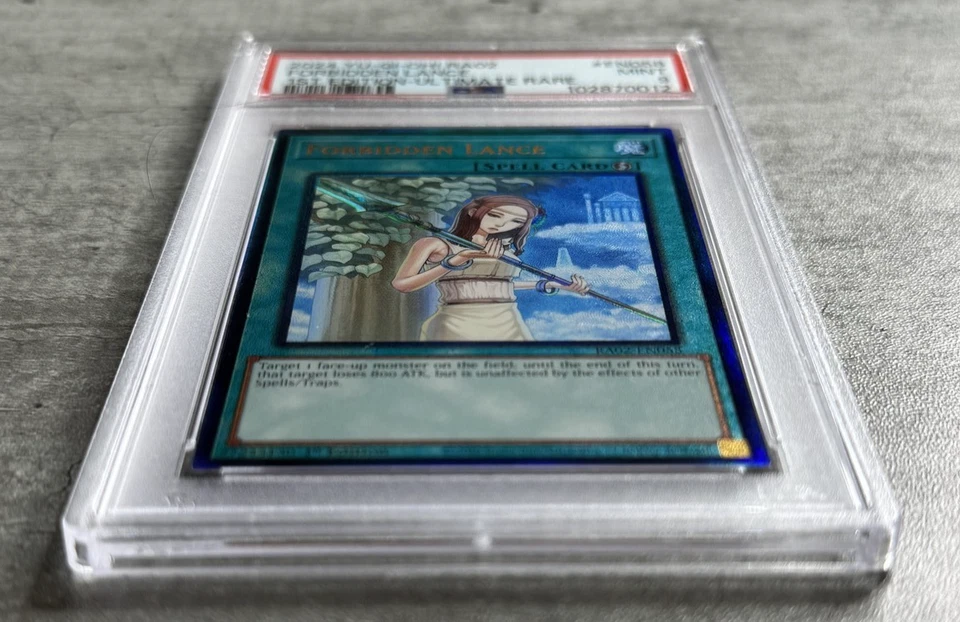 Yugioh Card 1st Ed. Forbidden Lance Ultimate Rare PSA 9 Mint RA03-EN058 2024 (1) - Image 3 of 4