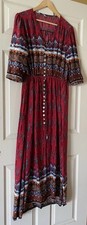 Women Elbow Sleeve V-neck Tie Waist Button Up Dress SZ:3 XL(see Measurements)
