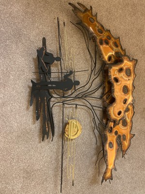 Authentic C. Jere Wall Sculpture 1998   Mid Century Modern Metal Art   C. Jere