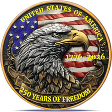 250Th Anniversary Independence Commemorative Coin 1776  2026 , Patriotic Eagle D