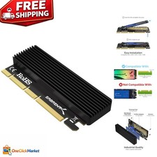 Aluminum Heatsink M.2 NVMe SSD to PCIe Adapter - Supports 2230/2242/2260/2280
