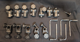 18 Piece Roland E drums Rack Bracket Lot Includes Multiple Type Clamps L Arms