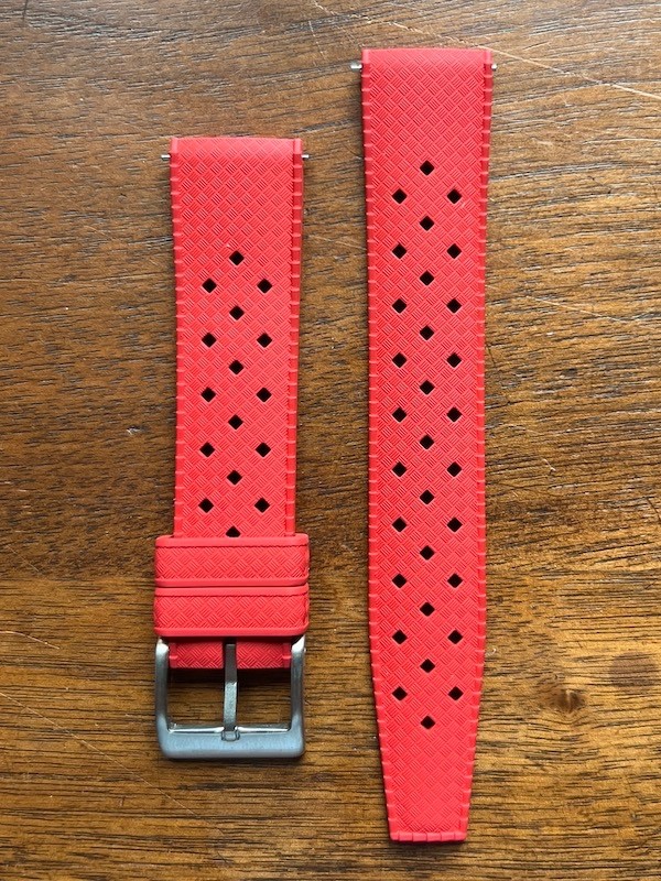 Bracelet FKM Rouge Ardent 20mm | Look Tropical Chic pour Montre Plongeuse