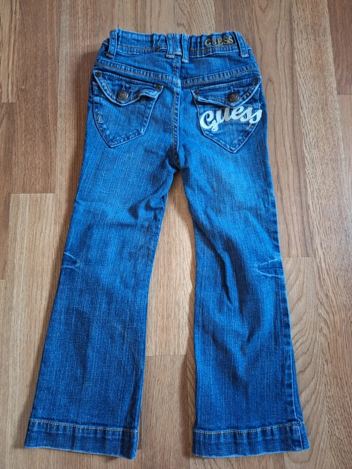 Pantalones de mezclilla Guess USA para niños azules con solapa bolsillos cintura ajustable talla 6 Foto 2 de 4