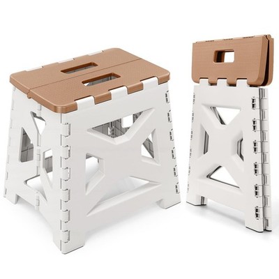 Foldable Step Stool (1 Pack), 12.9  Tall up to 300 lb Sturdy Plastic Folding St