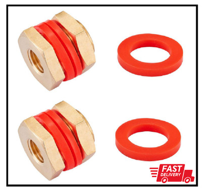 2 PCS Brass Bulkhead Coupling Both End 1/4'' NPT Female,Outer Diameter