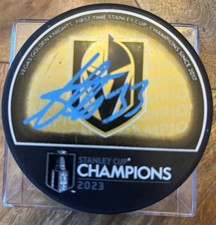 Adin Hill Signed Puck 2023 Stanley Cup Champs Vegas Golden Knights FansAuthentic