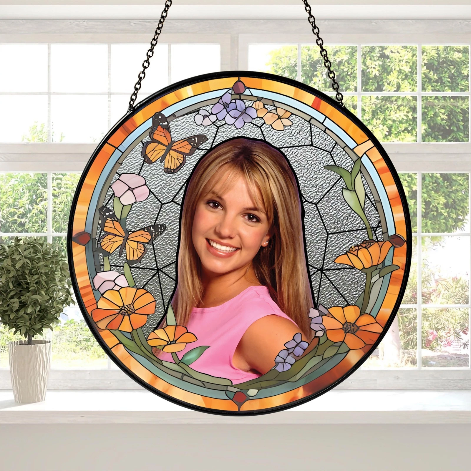 Britney Spears Stained Glass Suncatcher- Home Window Hanging Ornament