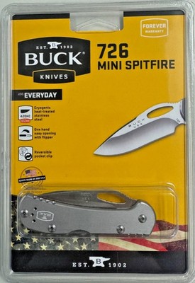 Buck 726 Mini Spitfire Gray Folding Lockback Knife Manual Opening 0726GYS-C