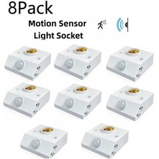 PIR Motion Sensor E27 E26 Lamp Holder Light Socket 8Pack 