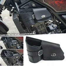 Multipurpose Leather Bag Black FIT FOR Honda rebel cmx 300-500 2017-2025