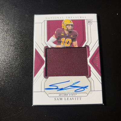 #ad 2025 Panini National Treasures Rookie Patch Auto 99 Sam Leavitt ASU LSU $52.99