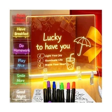 LED Drawing Board 13.7"x10" – Light Up Acrylic Dry Erase Board & LED Note Boa...