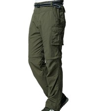 Mens Hiking Pants Convertible Quick Dry Lightweight Zip Off Outdoor Fishing T...
