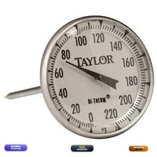 Taylor 61054J Commercial Series Instant-Read Analog Bimetal Meat Thermometer