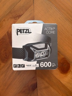 Petzl ACTIK CORE Headlamp - 600 Lumen Headlamp w/Red Lighting - Color Grey