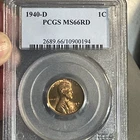 1940 D  LINCOLN WHEAT CENT - PCGS MS 66 RD - Red