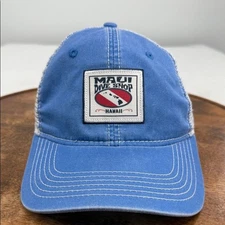 Maui Dive Shop Hawaii Hat Trucker Mesh Strapback Blue White Ahead Extreme Fit
