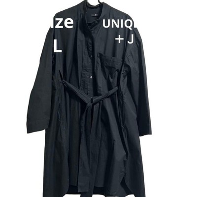 UNIQLO+J Jil Sander Hemdblusenkleid M schwarz Stehkragen gebraucht