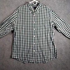 J.Crew Shirt Mens Button Down Green Gingham Check Long Sleeve Casual Size M