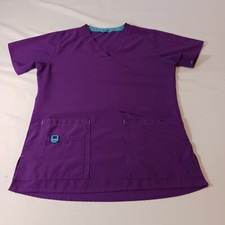 Carhartt Force Scrub Top Women's M Purple V-Neck Nurse Medical C12110 Chest 40"