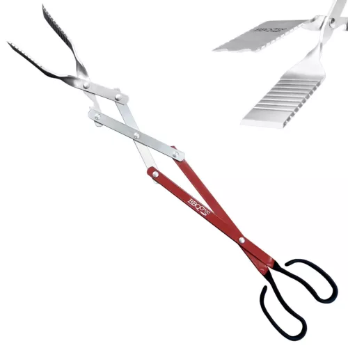 BBQ Croc 3 in 1 Barbecue Tool 26-inch - Extra Light and Extra Long Tongs, Spa...