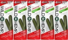 Wild H. Natural Wraps Rolling Papers 20 Total Wraps 5 Pouches / 4 Per (Sweetz)
