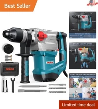 Powerful SDS-Plus Rotary Hammer Drill - 13 Amp, 4 Functions, Vibration Control